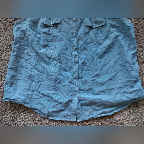 Torrid Blue Sleeveless Bottom Down Tank Top - Picture 4 of 12